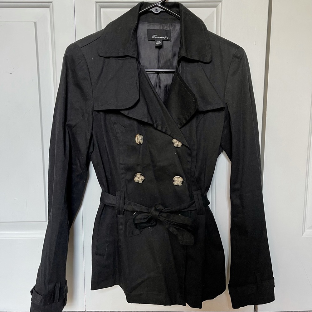 Belted Lightweight Black Coat